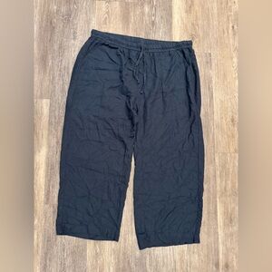 Splendid Black Wide-Leg Drawstring Lounge Pants